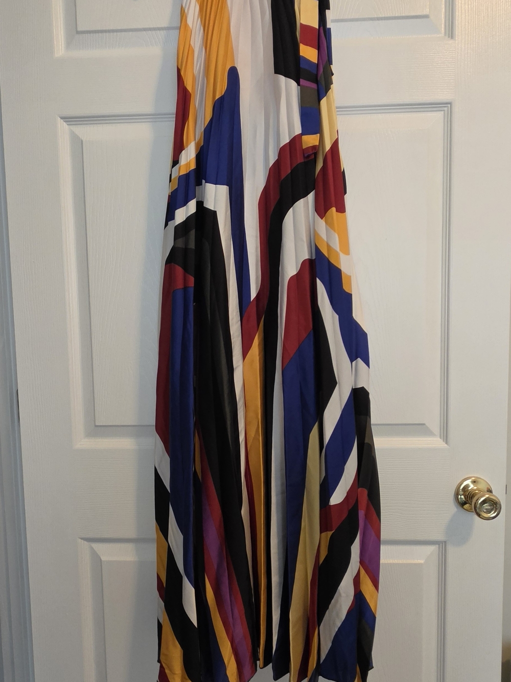 Ashley Stewart Multicolor Striped Maxi Dress - White, Blue, Red, Yellow, Black
